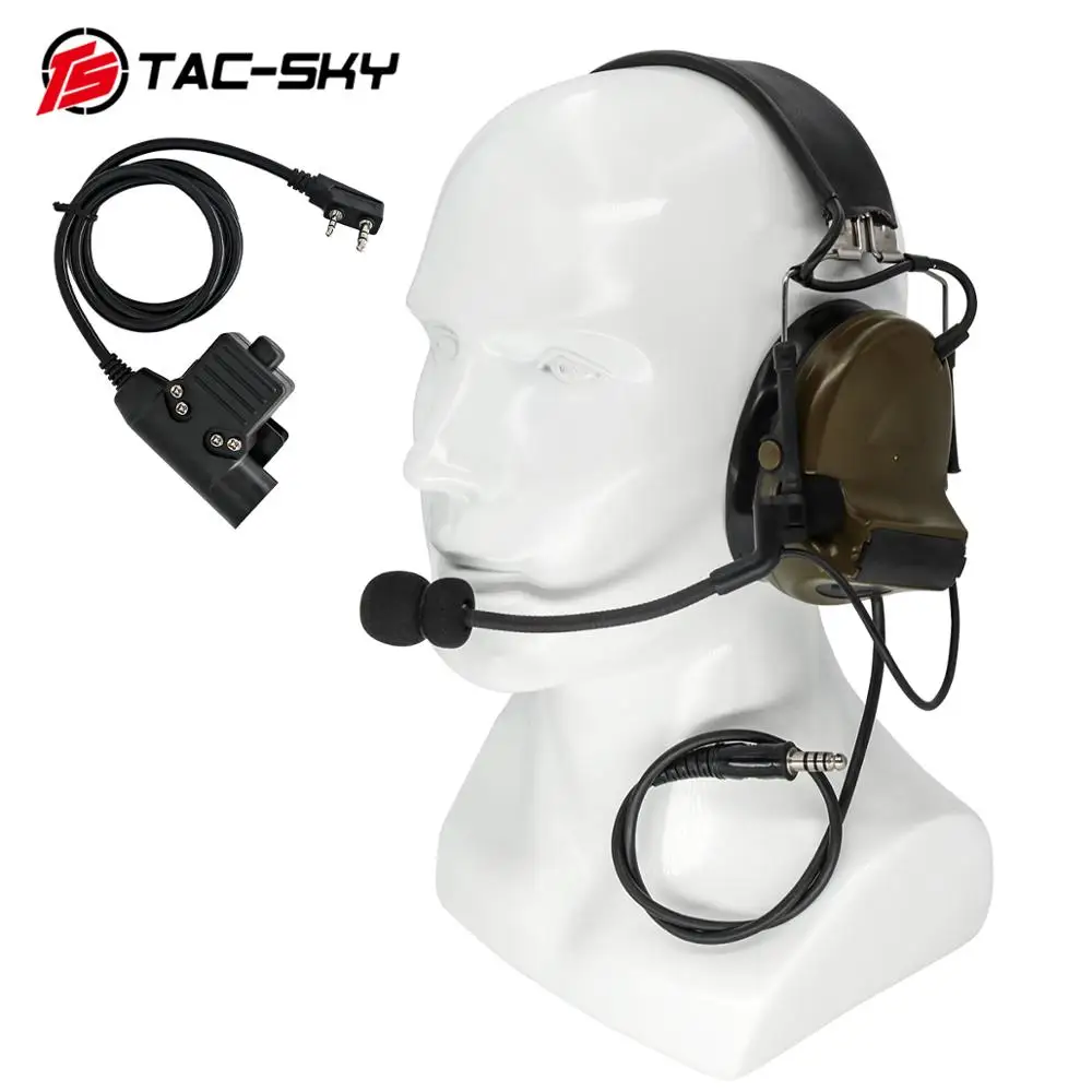 

TAC-SKY Tactical U94 PTT Adapter & Airsoft Sport Hunting Noise Canceling Pickup Electronic Earmuffs COMTAC II Shooting Headset