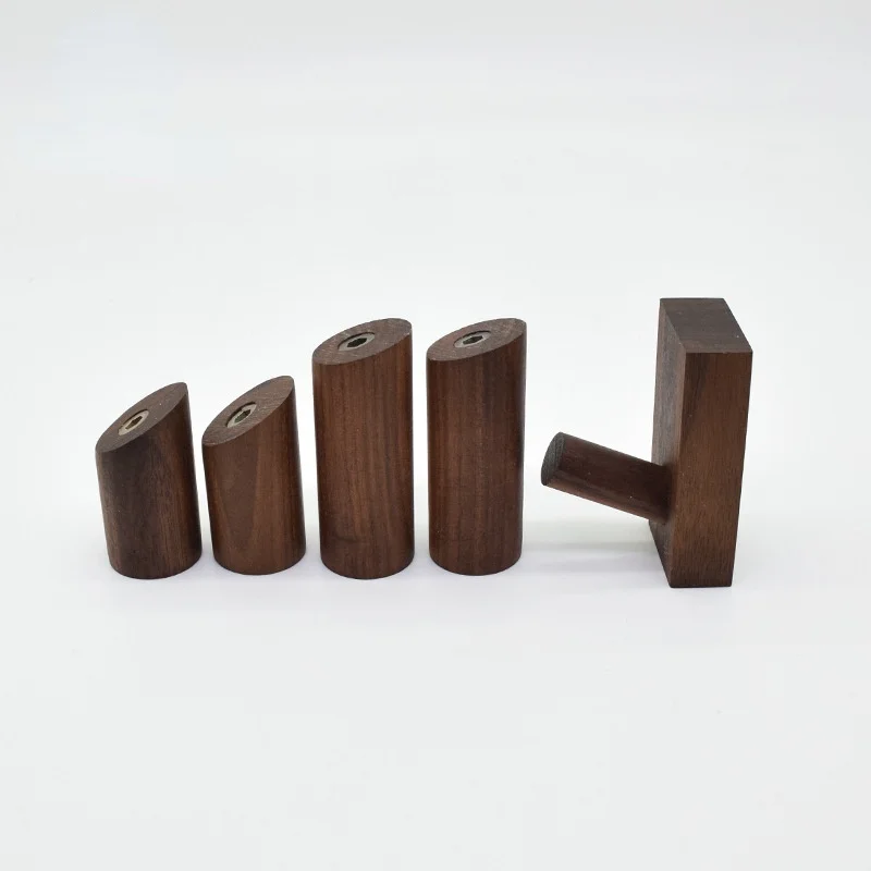 Creative Beech Walnut Wood Hook Wall Wall Mounted Coat  Entrance Clothes Hat Skirt Taper Punch Home Hotel Decoration Robe Hanger 3