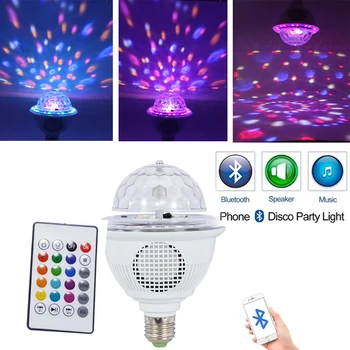 

12W E27 LED Stage Light Effect Rotating Party Light Crystal Ball Bluetooth Musci playing with Remote Controller
