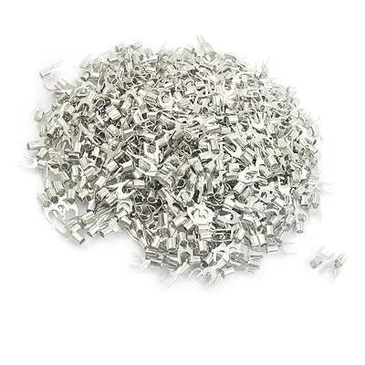 

1000 Pcs SNB5.5-5 AWG 12-10 Non Insulated Fork Terminals Connectors