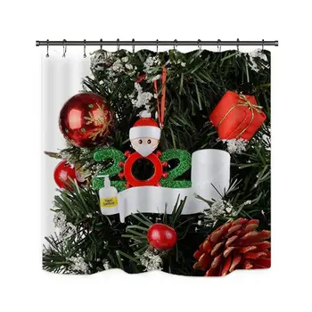 

4 Pcs Set Christmas Day Home Decoration Party Bathroom Products Personalization 1-7 Family Members Custom Printing Shower