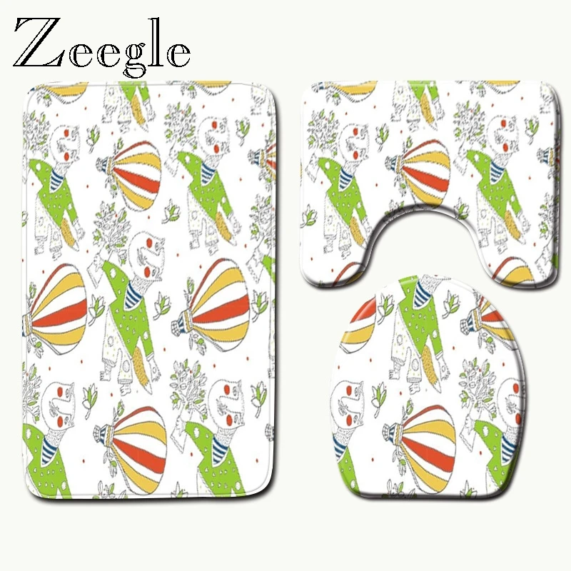 Zeegle 3 шт./компл. коврик для ванной комнаты, покрытие для туалета, коврик для пола, коврики для ванной комнаты и коврики из микрофибры, коврик для ванной, Нескользящие Коврики для душа