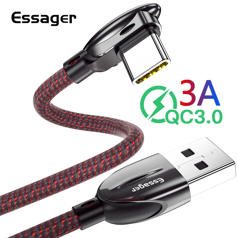 

Essager 3A USB Type C Cable for Xiaomi Redmi K20 Pro Note 7 8 Samsung Oneplus 7 Pro Fast Charging USBC Type-C Cord USB-C Charger