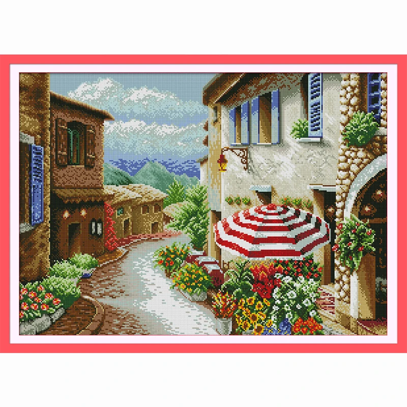 

A street view 5D Diamond Painting Kit Scenery Pattern Cross Stitch Full Diamond Rhinestone Embroidery Set DIY Home Decor Gifts