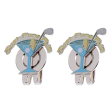 2 шт. зажим для шляпы для гольфа со съемным магнитным гольф-маркер аксессуары для гольфа подарок для гольфа синий Кубок на память