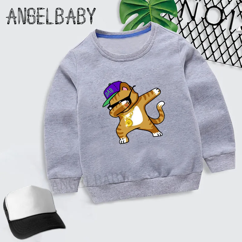 Kids Dabbing Unicorn Cartoon Hoodies Children Autumn Tops Baby Cotton Clothes,Boys Girls Sweatshirt KYT2081 - Цвет: 2081A-Gray