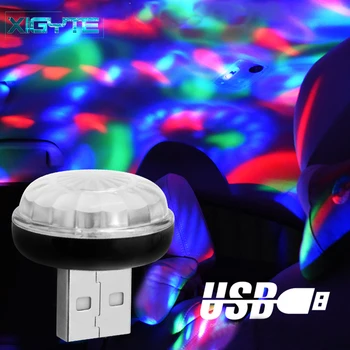 

2019 new Car USB LED Music Playing Dimmable Light Lighting Portable Plug and Play RGB Voice Activated Car Styling xenon bulb