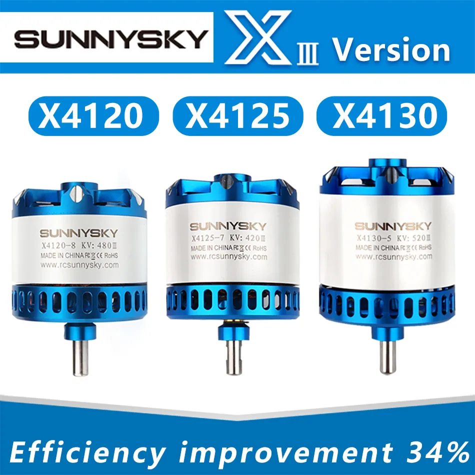 

SUNNYSKY X4120-III X4125-III X4130-III 310KV 420KV 440KV 465KV 480KVBrushless Motor for RC Quadcopter Airplanes Fixed Wing Plane