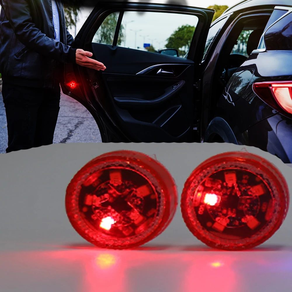 VGETTING 2 шт. стиль авто светодиодный Двери Предупреждение сигнальная лампа противоударное исполнение стробирующий световой сигнал предупредительный сигнал для Универсальный Автомобильный - Испускаемый цвет: Red