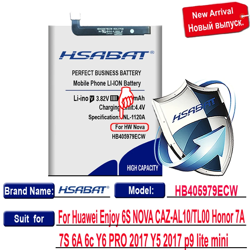 Аккумулятор HSABAT HB405979ECW 4250 мАч для Huawei Enjoy 6S NOVA CAZ AL10/TL00 Honor 7A 7S 6A 6c Y6 PRO 2017 Y5 p9 lite mini|battery