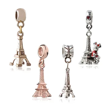 

Eiffel Tower mickey pendant charms diy bead jewelry bangle bracelet fit original pandora bracelet & necklace for women
