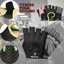 Перчатки для тренажерного зала с полупальцами, гантели для тяжелой атлетики, Перчатки для фитнеса, унисекс, тренировочные, дышащие, Нескользящие, спортивное оборудование