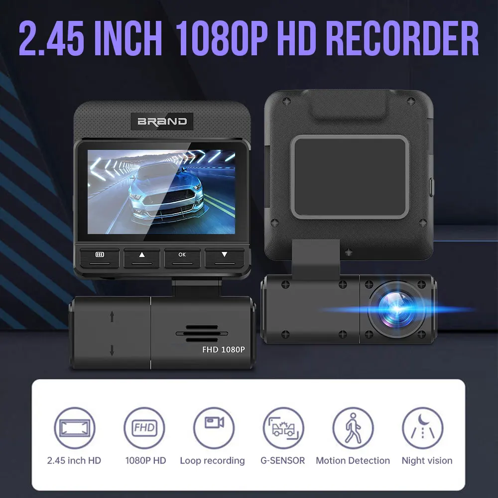 

VEHEMO M8 2.45 inch Sony323 Lens HD 1080P Car DVR Camera 360Â° Rotatable 140 Degree Night Vision Gravity Sensor Driving Recorder