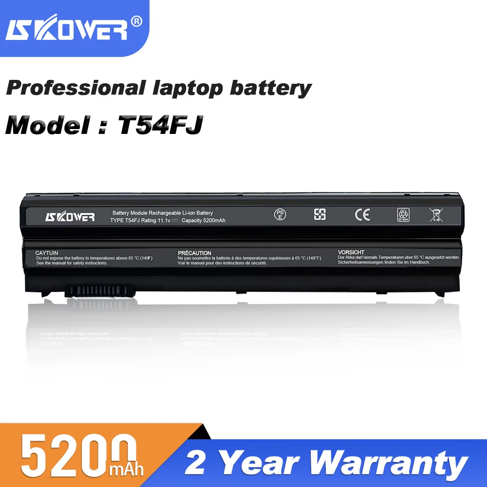 SKOWER 5200mAh T54FJ Battery For Dell Latitude E6420 E6430 E6520