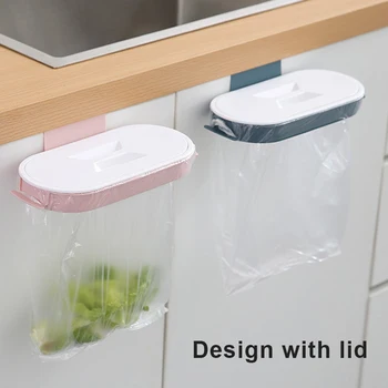 

Wall Mount Punch Free Kitchen Trash Bags Holder Garbage Storage Rack Kitchen Supplies YU-Home