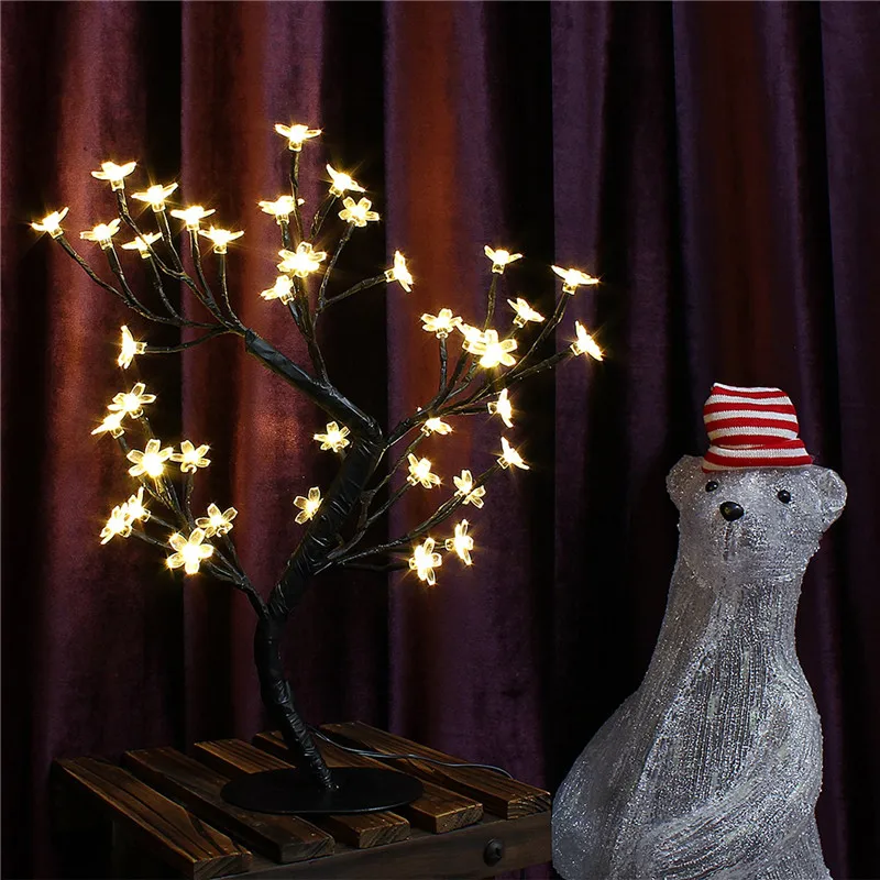 ASTRORA светодиодный светильник в виде вишневого дерева s, настольная лампа, светильник бонсай, Рождественская проволочная елка для рождественской вечеринки