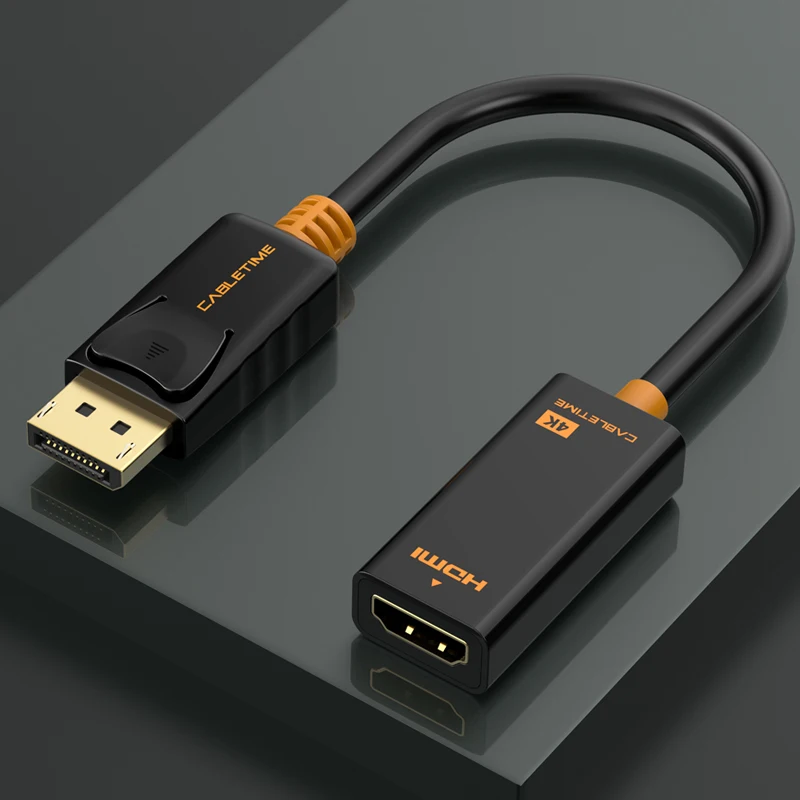 CABLETIME HDMI адаптер отображение 4k видео Порты и разъёмы Адаптер DP к 1080P дисплей