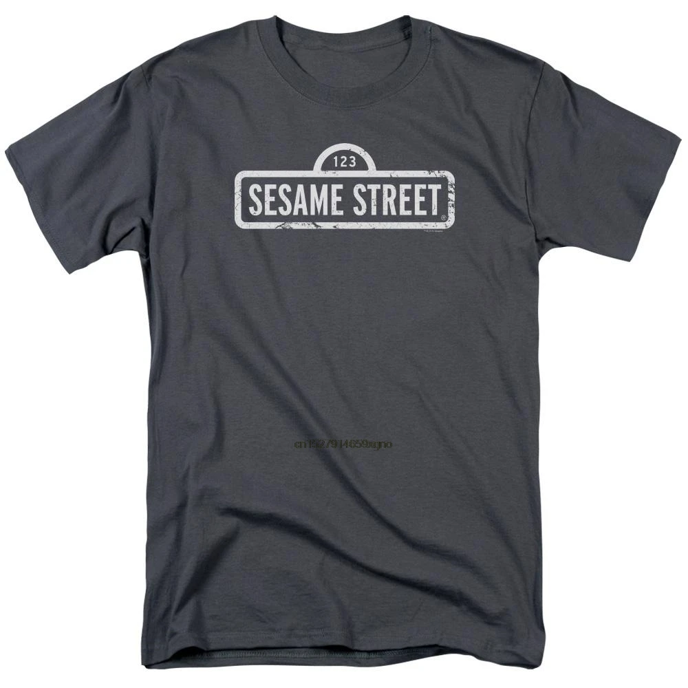 2019 Printed Men T Shirt Cotton Short Sleeve Sesame Street One Color Logo Men's Regular Fit T-Shirtwomen t shirt |