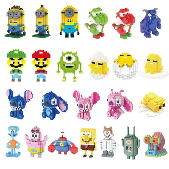 

Mini Building Blocks Cartoon Characters 3D Model Educational Toys for Children Kids Bricks Without Box