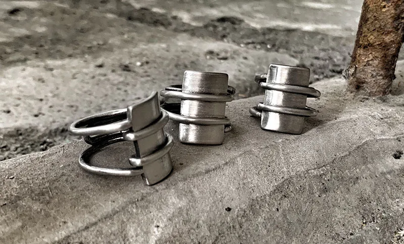 Geometric Stainless Steel Viking Simple Ring Geometry vintage Hammer retro punk Ring Male finger Love Jewelry for man GiftOSR526