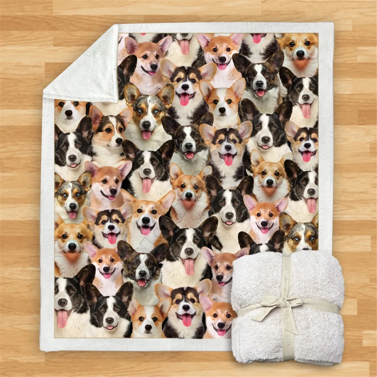 

You Will Have A Bunch Of Welsh Corgies Blanket 3D Printed Fleece Blanket on Bed Home Textiles Dreamlike 06