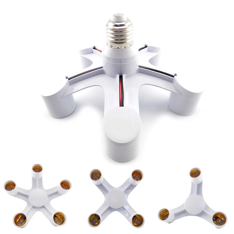 

1 to 2 3 4 5 Screw Light Holder Converter E26 E27 to E26 E27 Socket plug Splitter for LED Lighting Lamp Adapter Bulb