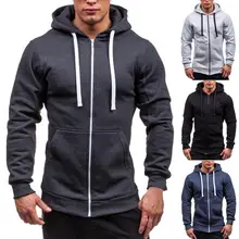 

Popular Men Jacket Solid Color All-matched Solid Color Slim Fit Casual Sweatshirt Men Hoodie Casual Sweatshirt