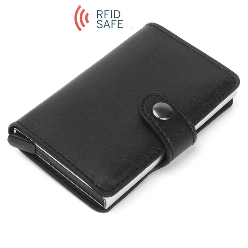Анти Rfid Блокировка защита для мужчин id кредитный держатель для карт кошелек кожаный металлический алюминиевый бизнес Банк Чехол для карт держатель для карт