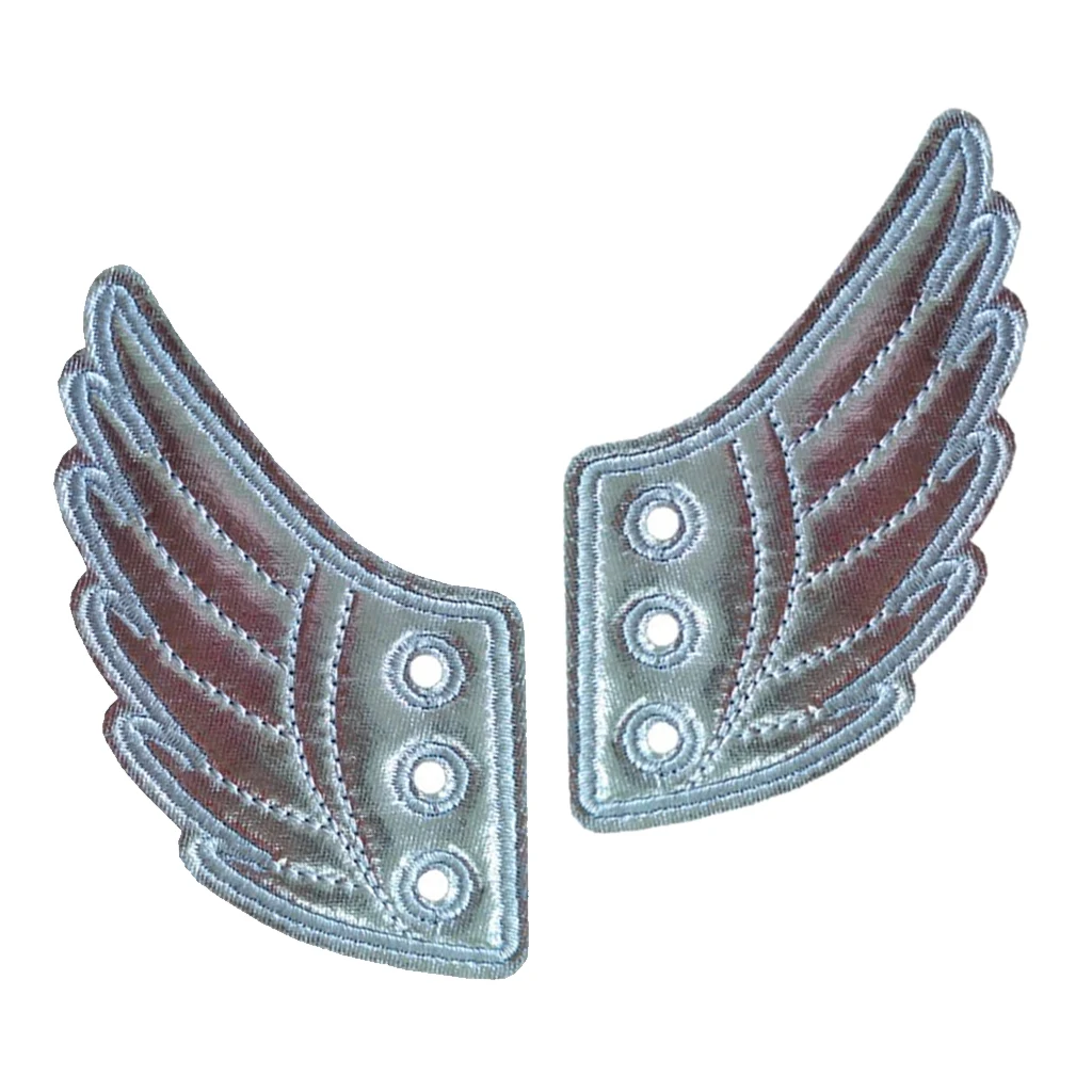 Shiny Angel Wings para homens e mulheres, tênis acessórios, charme, 2 pcs