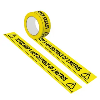 

1Roll Warning Tape Safety Distance Remind DIY Sticker Work Safety Adhesive Floor Tapes For Mall Store School Distance KeepingB