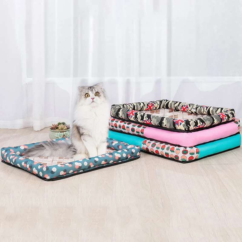 

Non-slip Dog Mat Layer Pet Bed Pad Large Dogs Cooling Car Pet Products Cat Summer Reduce Heat Pad Litter Mat Accessories Supplie