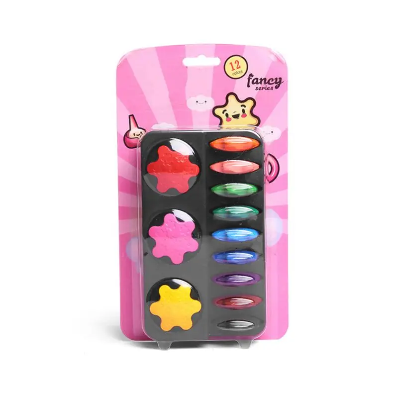 12 Pcs/Box Creative Non-Toxic Paint Snow Colorful Crayons For Children Kids Toddler Kindergarten Early Education Drawing Tool