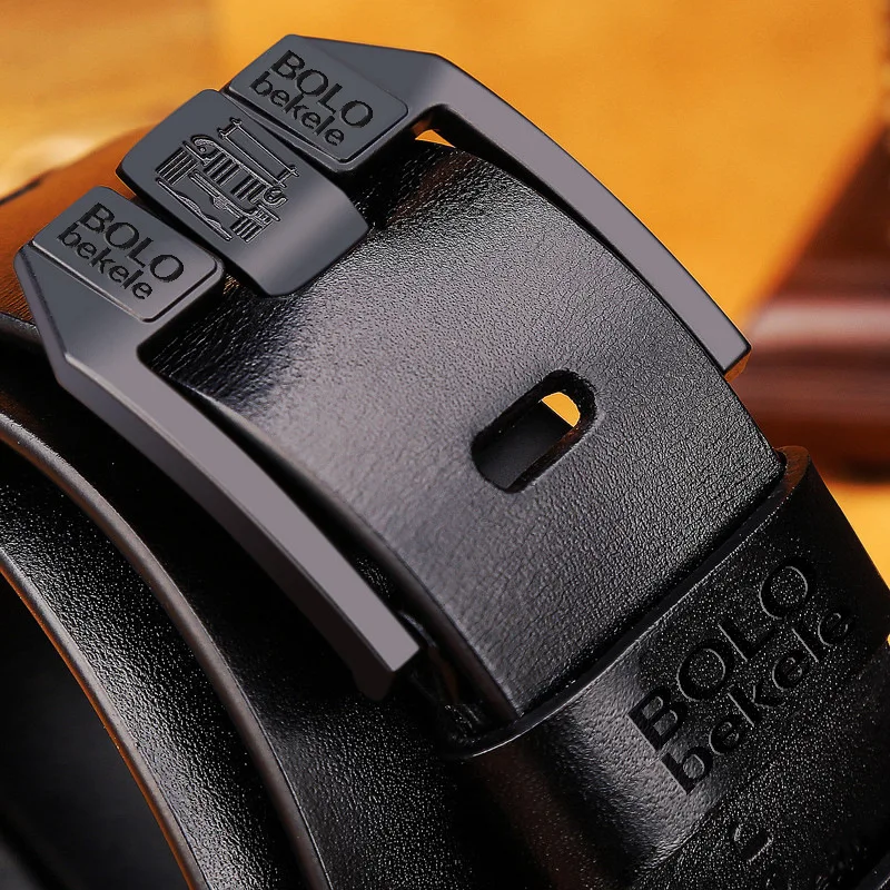 

Men Belt Cowskin Genuine Leather Personality Luxury Brand Design Pin Buckle Belt Quality Male Brown Strap Vintage Luxury Belts