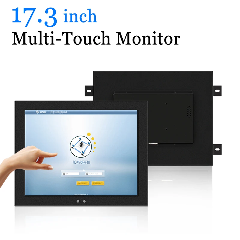 

IP65 Protection 17.3 inch Widescreen Touch Monitor with Capacitive Touch Screen USB LCD Computer Monitor VGA HDMI BNC AV Output