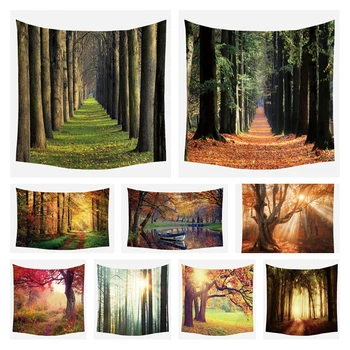 

Wall Hanging Tapestry Landscape River Wall Tapestry Scenic Curtain Flower Tree Tapestry Beach Mat Blanket Tablecloth Carpet