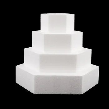 

New Hexagon Foam Cake Dummy 4/6/8/10 Inch Cake Model Sugarcraft Craft DIY Cake Mould Cake Practice Model