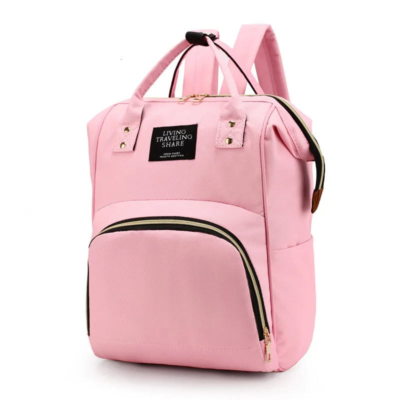Light Pink Модная сумка для подгузников для мам, сумка для подгузников большой емкости, дорожный рюкзак для кормящих дам, функция для ухода за ребенком, Женская Повседневная сумка - Цвет: Light Pink