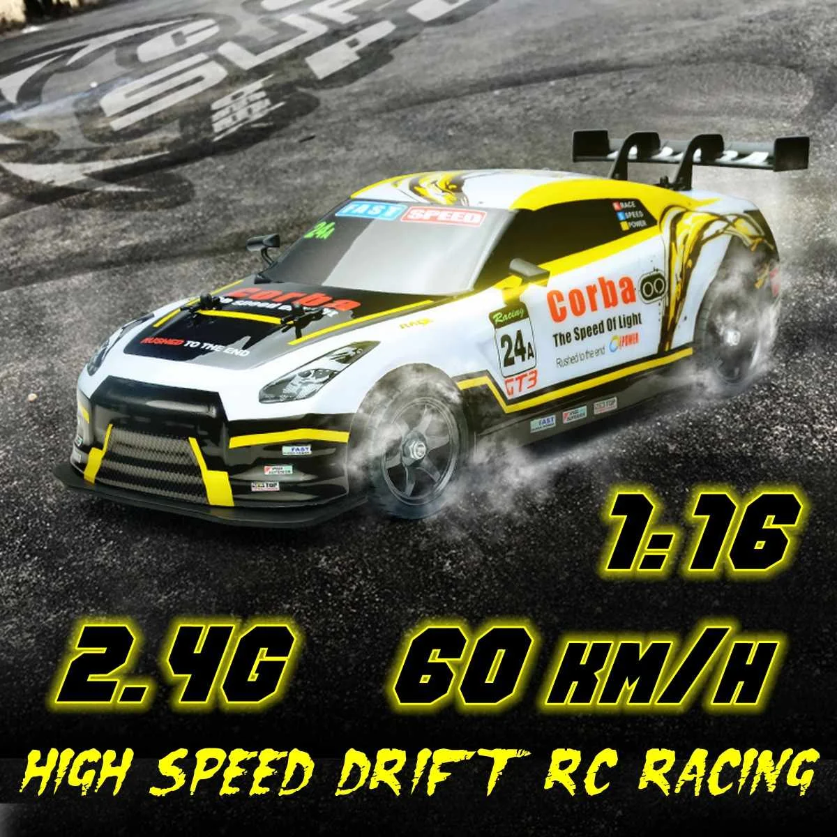 1/24 RC Автомобиль 2,4G 4WD высокая скорость 60 км/ч 1:16 дистанционное управление RC гоночный автомобиль детская игрушка для веселого подарок на Рождество