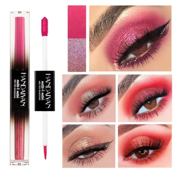 

New 2 Color Liquid Eyeshadow Pen Double Head Matte & Metallic Glitter Eye Shadow Nude Pigment Women Shiny Eyes Makeup Eyeshadow