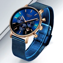 

LIGE Mens Watches Top Brand Luxury Sport Watch Ultrathin Mesh Casual Waterproof Quartz Watch Men Blue Clock Relogio Masculino