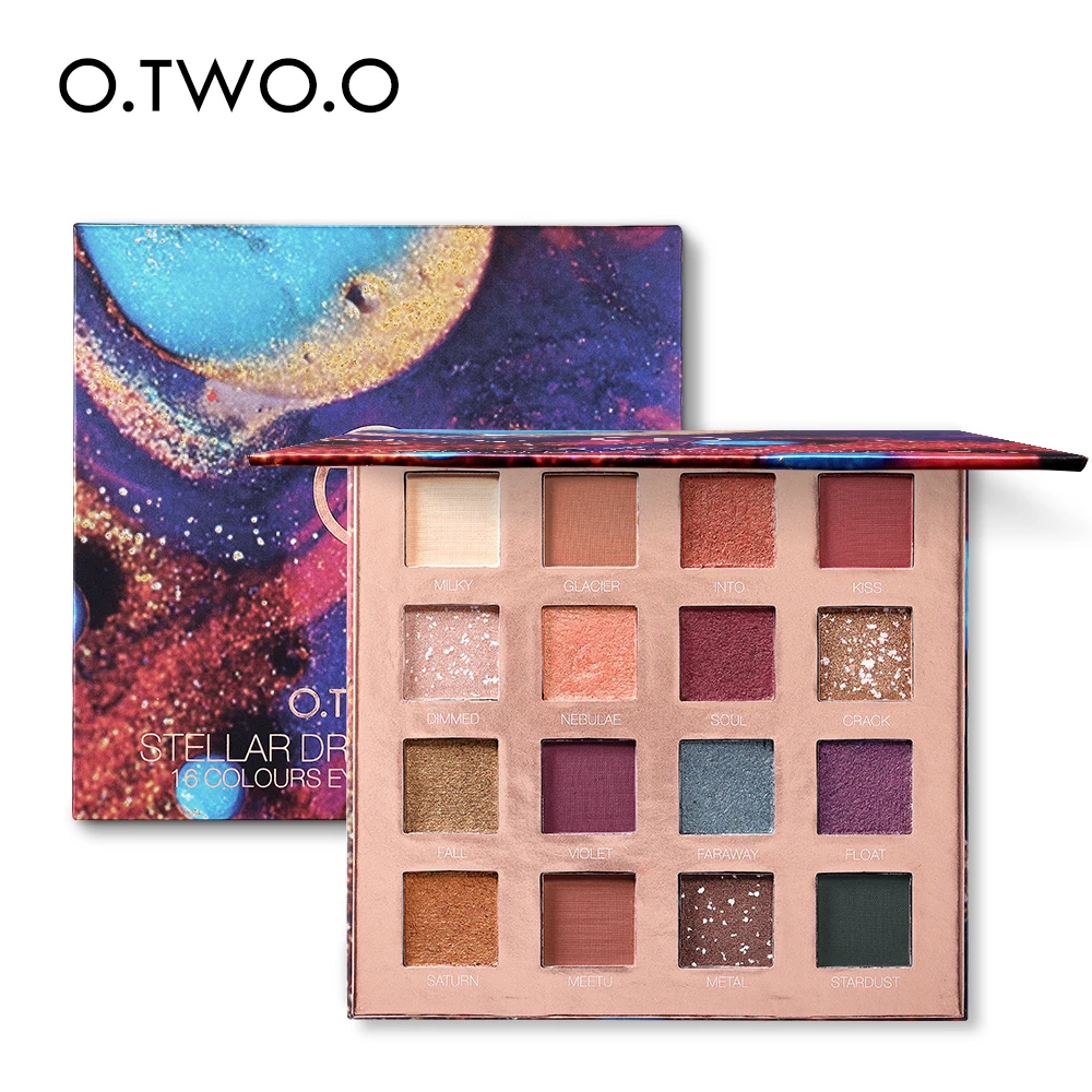 O. TWO. O 16 цветов Stellar Romance палитра теней для век очаровательные пигментные тени для век матовые мерцающие блестящие пудры стойкий макияж Новинка