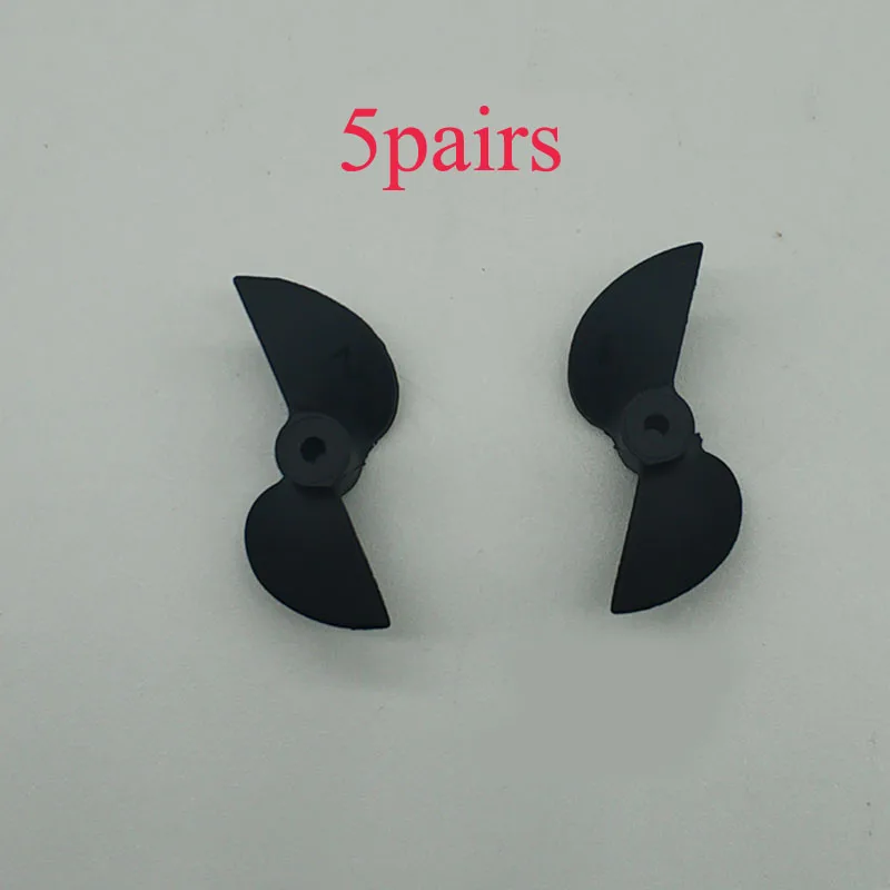 

5Pairs Marine Plastic Propeller 2 Blades Paddle Diameter 30mm CW&CCW Black Props 2mm Shaft Propellers for RC Fishing Bait Boats