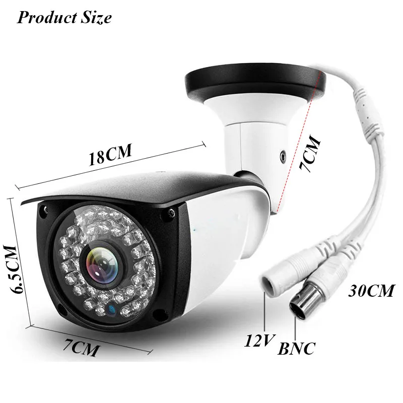 Cctv HD 4MP AHD камера безопасности наружная Водонепроницаемая инфракрасная светодиодная Металлическая Цилиндрическая камера наблюдения ночного видения 4MP CCTV камера