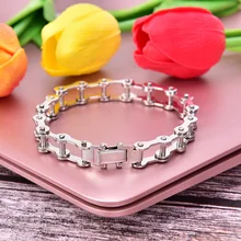 Мужская велосипедная Мотоциклетная цепь браслет панк титановая сталь браслет мужской браслет ювелирные изделия модный браслет Новинка