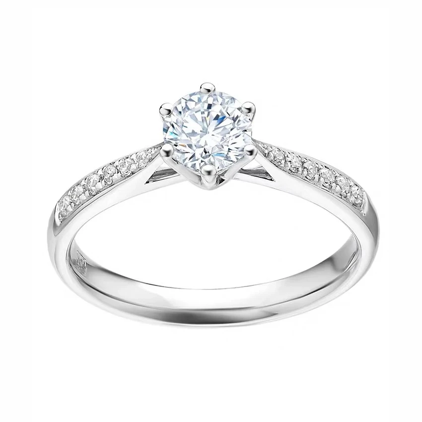 

Custom Made 9K White Gold Moissanite Ring Lab Diamond Ring jewelry Romantic Wedding Anniversary Ring