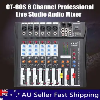

Digital Audio Mixer with USB DJ Sound Mixing Console MP3 Jack 6 Channel Karae 48V Amplifier For Karae KTV Match Party