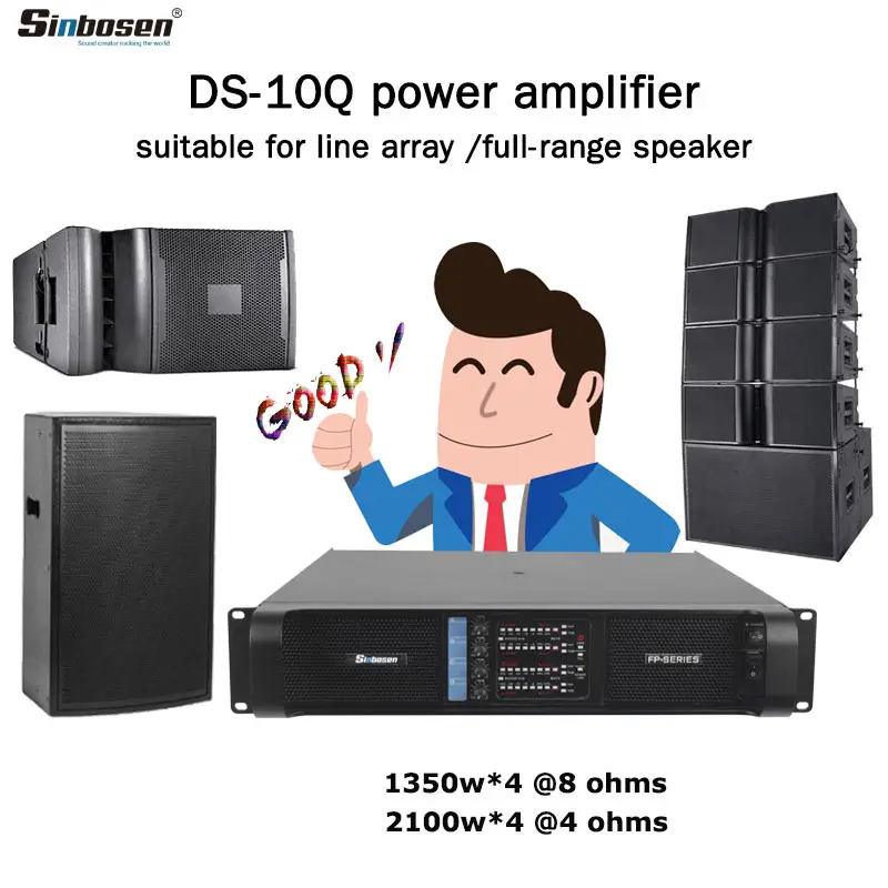 Sinbosen 10000q Stage Power Amplifier Professional DJ 2000w 4 Channels DS-10Q