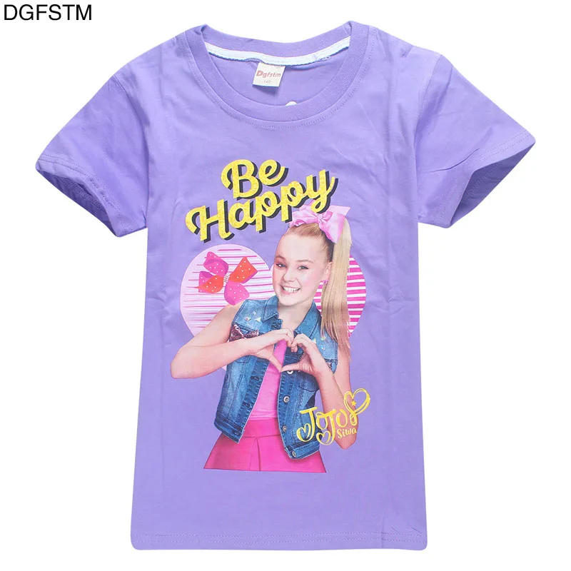 В году, новые летние детские топы с героями мультфильмов JOJO siwa для девочек, хлопковая футболка с коротким рукавом для мальчиков и девочек детская одежда От 4 до 12 лет