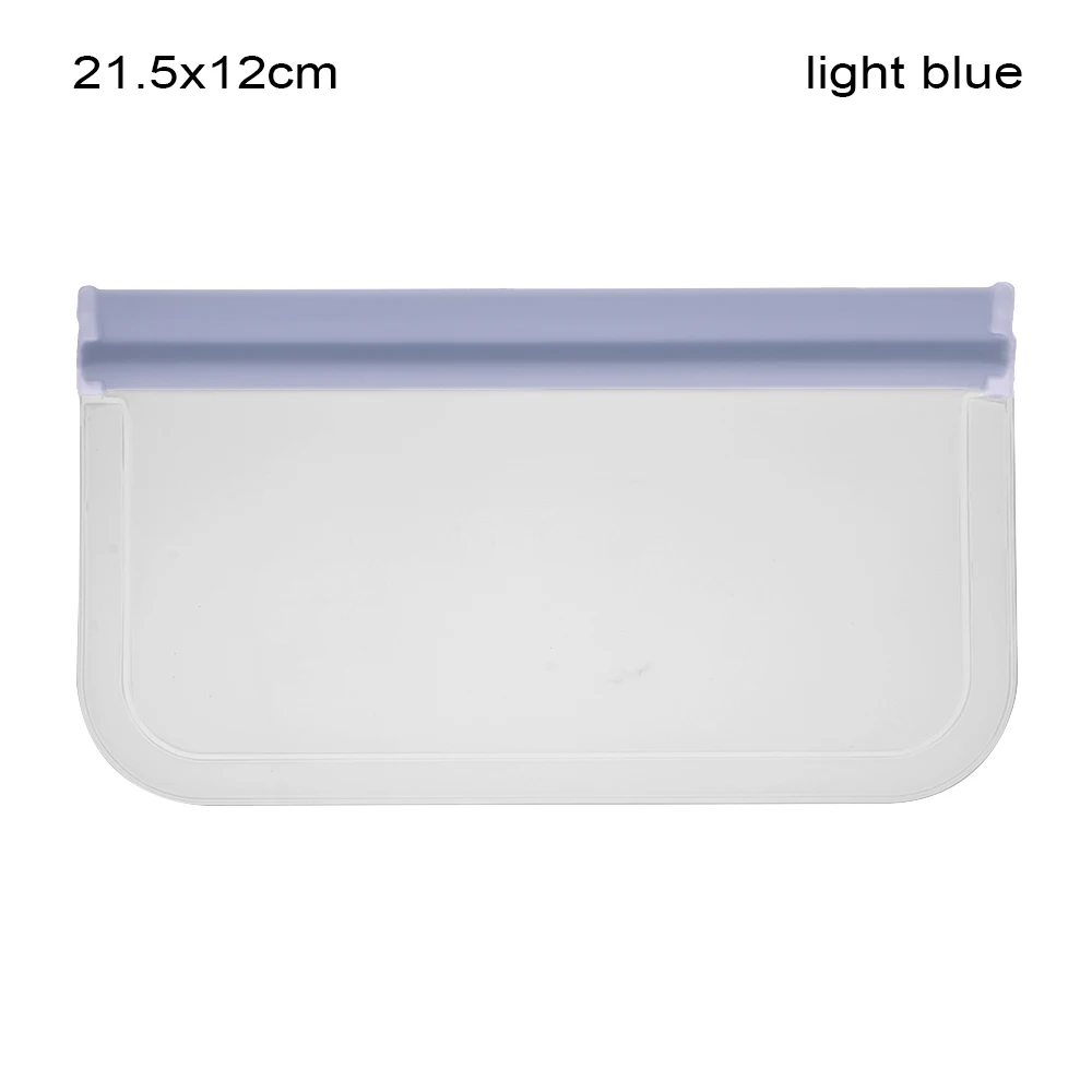 light blue2 Кухня домашняя сумка для хранения продуктов полупрозрачный многоразовый силиконовый Ziplock мешок контейнеры для фруктов Вакуумный Герметичный органайзер для холодильника - Цвет: light blue2