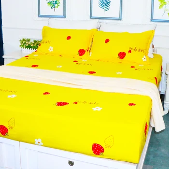 

Flannel Printing Mattress Cover Bedding Fitted Sheet With Elastic Single Or Double Size 30cm Deep Pocket Coral Velvet Bed Sheets